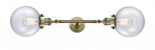 Innovations Lighting 208L-AB-G204-8 - Beacon - 2 Light - 8 inch - Antique Brass - Bath Vanity Light