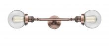 Innovations Lighting 208L-AC-G202-6 - Beacon - 2 Light - 6 inch - Antique Copper - Bath Vanity Light