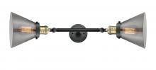 Innovations Lighting 208L-BAB-G43 - Cone - 2 Light - 8 inch - Black Antique Brass - Bath Vanity Light