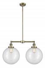 Innovations Lighting 209-AB-G202-12 - Beacon - 2 Light - 27 inch - Antique Brass - Stem Hung - Island Light