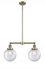 Innovations Lighting 209-AB-G204-8 - Beacon - 2 Light - 25 inch - Antique Brass - Stem Hung - Island Light