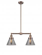 Innovations Lighting 209-AC-G43 - Cone - 2 Light - 21 inch - Antique Copper - Stem Hung - Island Light