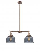 Innovations Lighting 209-AC-G73 - Bell - 2 Light - 21 inch - Antique Copper - Stem Hung - Island Light