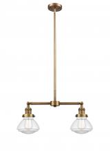 Innovations Lighting 209-BB-G322 - Olean - 2 Light - 22 inch - Brushed Brass - Stem Hung - Island Light