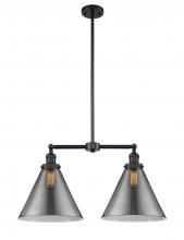 Innovations Lighting 209-BK-G43-L - Cone - 2 Light - 21 inch - Matte Black - Stem Hung - Island Light