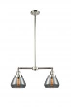 Innovations Lighting 209-PN-G173 - Fulton - 2 Light - 21 inch - Polished Nickel - Stem Hung - Island Light