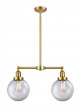 Innovations Lighting 209-SG-G202-8 - Beacon - 2 Light - 25 inch - Satin Gold - Stem Hung - Island Light