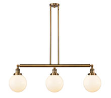 Innovations Lighting 213-BB-G201-8 - Beacon - 3 Light - 41 inch - Brushed Brass - Stem Hung - Island Light