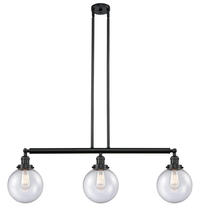 Innovations Lighting 213-BK-G204-8 - Beacon - 3 Light - 41 inch - Matte Black - Stem Hung - Island Light