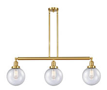 Innovations Lighting 213-SG-G204-8 - Beacon - 3 Light - 41 inch - Satin Gold - Stem Hung - Island Light