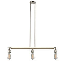 Innovations Lighting 213-PN - Bare Bulb - 3 Light - 38 inch - Polished Nickel - Stem Hung - Island Light