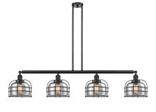 Innovations Lighting 214-BK-G73-CE - Bell Cage - 4 Light - 53 inch - Matte Black - Stem Hung - Island Light