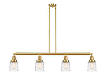 Innovations Lighting 214-SG-G513 - Bell - 4 Light - 50 inch - Satin Gold - Stem Hung - Island Light