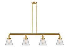 Innovations Lighting 214-SG-G62 - Cone - 4 Light - 51 inch - Satin Gold - Stem Hung - Island Light