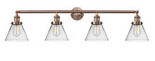Innovations Lighting 215-AC-G42 - Cone - 4 Light - 44 inch - Antique Copper - Bath Vanity Light
