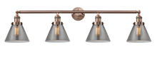 Innovations Lighting 215-AC-G43 - Cone - 4 Light - 44 inch - Antique Copper - Bath Vanity Light