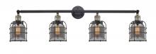 Innovations Lighting 215-BAB-G53-CE - Bell Cage - 4 Light - 42 inch - Black Antique Brass - Bath Vanity Light