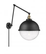 Innovations Lighting 238-BAB-HFS-124-BK - Hampden - 1 Light - 13 inch - Black Antique Brass - Swing Arm