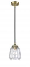 Innovations Lighting 284-1S-BAB-G142 - Chatham - 1 Light - 7 inch - Black Antique Brass - Cord hung - Mini Pendant