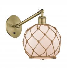 Innovations Lighting 317-1W-AB-G121-8RB-LED - Farmhouse Rope - 1 Light - 8 inch - Antique Brass - Sconce