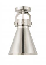 Innovations Lighting 410-1F-PN-M411-8PN - Newton Cone - 1 Light - 8 inch - Polished Nickel - Flush Mount