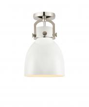 Innovations Lighting 410-1F-PN-M412-8W - Newton Bell - 1 Light - 8 inch - Polished Nickel - Flush Mount