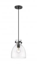 Innovations Lighting 410-1PS-BK-G412-8CL - Newton Bell - 1 Light - 8 inch - Matte Black - Cord hung - Pendant