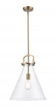 Innovations Lighting 410-1SL-BB-G411-14CL - Newton Cone - 1 Light - 14 inch - Brushed Brass - Pendant