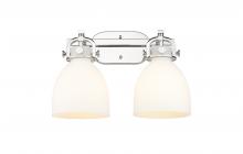 Innovations Lighting 410-2W-PN-G412-7WH - Newton Bell - 2 Light - 17 inch - Polished Nickel - Bath Vanity Light