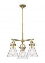 Innovations Lighting 410-3CR-BB-G411-7SDY - Newton Cone - 3 Light - 21 inch - Brushed Brass - Pendant