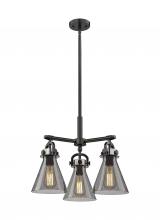 Innovations Lighting 410-3CR-BK-G411-7SM - Newton Cone - 3 Light - 21 inch - Matte Black - Pendant