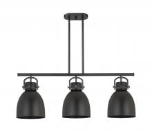 Innovations Lighting 410-3I-BK-M412-10BK - Newton Bell - 3 Light - 42 inch - Matte Black - Island Light