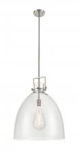 Innovations Lighting 411-1SL-SN-G412-18CL - Newton Bell - 1 Light - 18 inch - Satin Nickel - Pendant