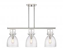 Innovations Lighting 411-3I-PN-G412-10SDY - Newton Bell - 3 Light - 42 inch - Polished Nickel - Island Light