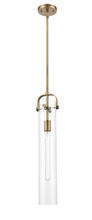 Innovations Lighting 413-1S-BB-4CL-LED - Pilaster - 1 Light - 5 inch - Brushed Brass - Cord hung - Mini Pendant