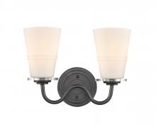 Innovations Lighting 421-2W-BK-W - Scarlett - 2 Light - 14 inch - Matte Black - Bath Vanity Light