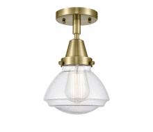 Innovations Lighting 447-1C-AB-G324 - Olean - 1 Light - 7 inch - Antique Brass - Semi-Flush Mount