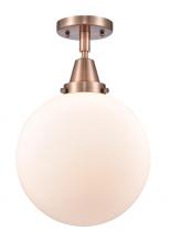 Innovations Lighting 447-1C-AC-G201-10-LED - Beacon - 1 Light - 10 inch - Antique Copper - Flush Mount
