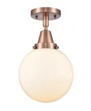 Innovations Lighting 447-1C-AC-G201-8-LED - Beacon - 1 Light - 8 inch - Antique Copper - Flush Mount