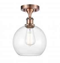 Innovations Lighting 516-1C-AC-G122C-8CL - Athens - 1 Light - 8 inch - Antique Copper - Semi-Flush Mount