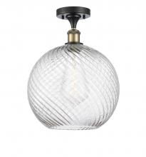 Innovations Lighting 516-1C-BAB-G1214-12 - Athens Twisted Swirl - 1 Light - 12 inch - Black Antique Brass - Semi-Flush Mount