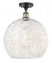 Innovations Lighting 516-1C-BAB-G1216-14WM - White Mouchette - 1 Light - 14 inch - Black Antique Brass - Semi-Flush Mount