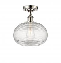 Innovations Lighting 516-1C-PN-G555-10CL - Ithaca - 1 Light - 10 inch - Polished Nickel - Semi-Flush Mount