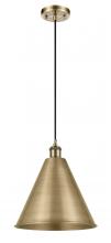 Innovations Lighting 516-1P-AB-MBC-16-AB-LED - Berkshire - 1 Light - 16 inch - Antique Brass - Cord hung - Mini Pendant