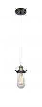 Innovations Lighting 516-1P-BAB-CE231-CL - Kingsbury - 1 Light - 4 inch - Black Antique Brass - Cord hung - Mini Pendant