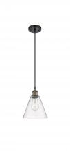 Innovations Lighting 516-1P-BAB-GBC-84 - Berkshire - 1 Light - 8 inch - Black Antique Brass - Cord hung - Mini Pendant