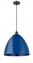 Innovations Lighting 516-1P-BK-MBD-16-BL - Plymouth - 1 Light - 16 inch - Matte Black - Cord hung - Mini Pendant