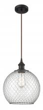 Innovations Lighting 516-1P-OB-G122-10CBK - Farmhouse Chicken Wire - 1 Light - 10 inch - Oil Rubbed Bronze - Cord hung - Mini Pendant