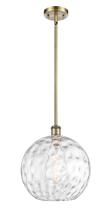 Innovations Lighting 516-1S-AB-G1215-12-LED - Athens Water Glass - 1 Light - 12 inch - Antique Brass - Mini Pendant