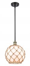 Innovations Lighting 516-1S-BAB-G121-10RB - Farmhouse Rope - 1 Light - 10 inch - Black Antique Brass - Mini Pendant